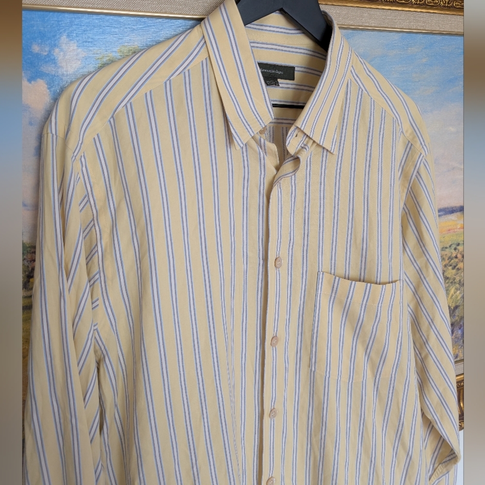 Ermenegildo Zegna Yellow and Blue Casual Shirt